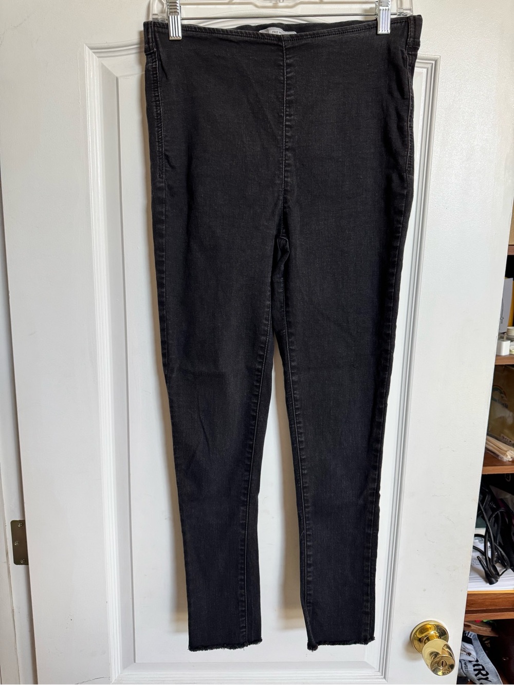 Free People Charcoal Black Skinny High-Rise Jeans